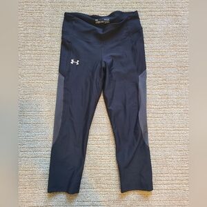 NWOT Under Armour Black and Gray Cropped Leggings Sz M